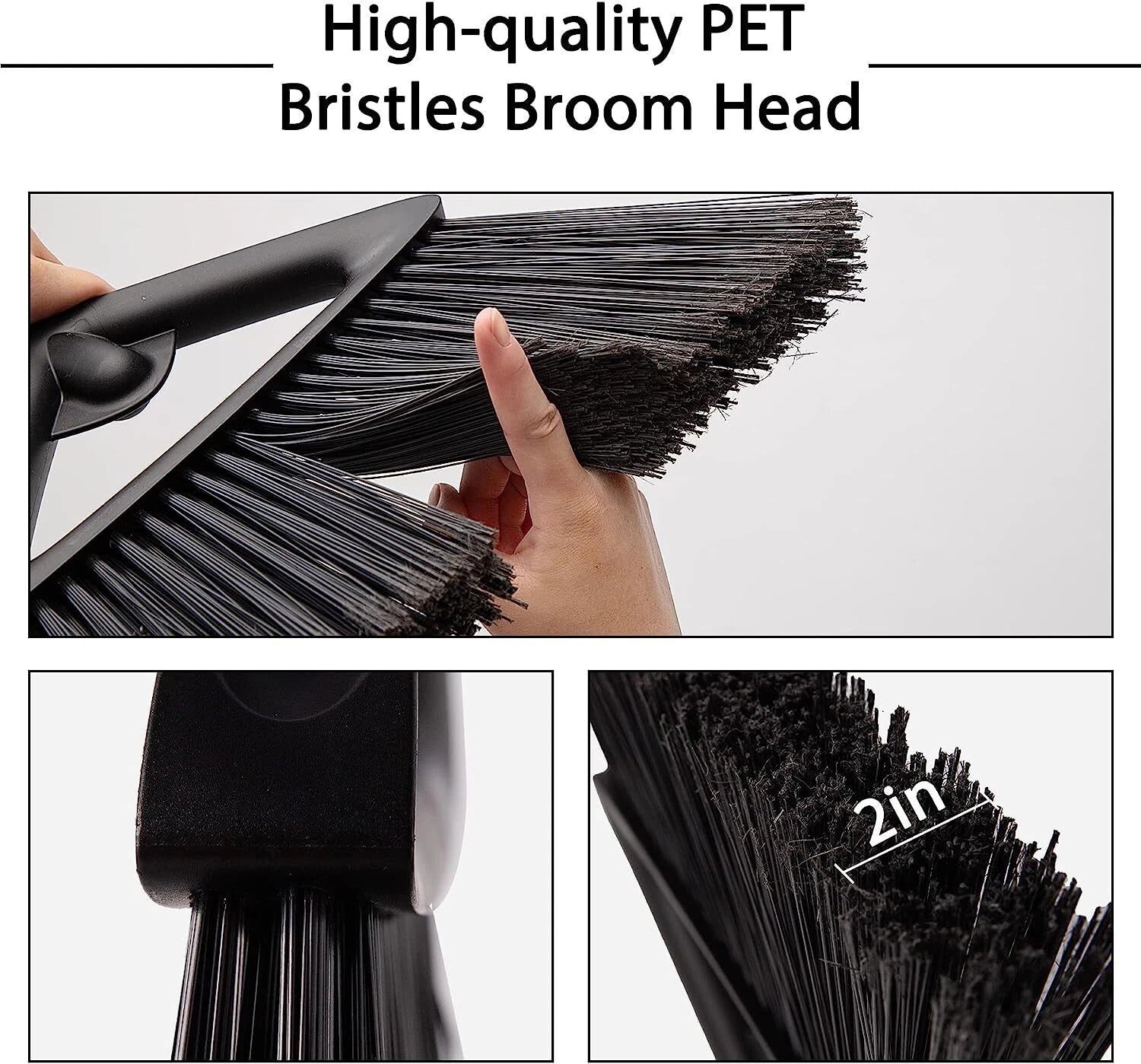 Commercial Angle Broom and Dustpan Combo, with Long Handle, Lobby Dust Pan Sweep