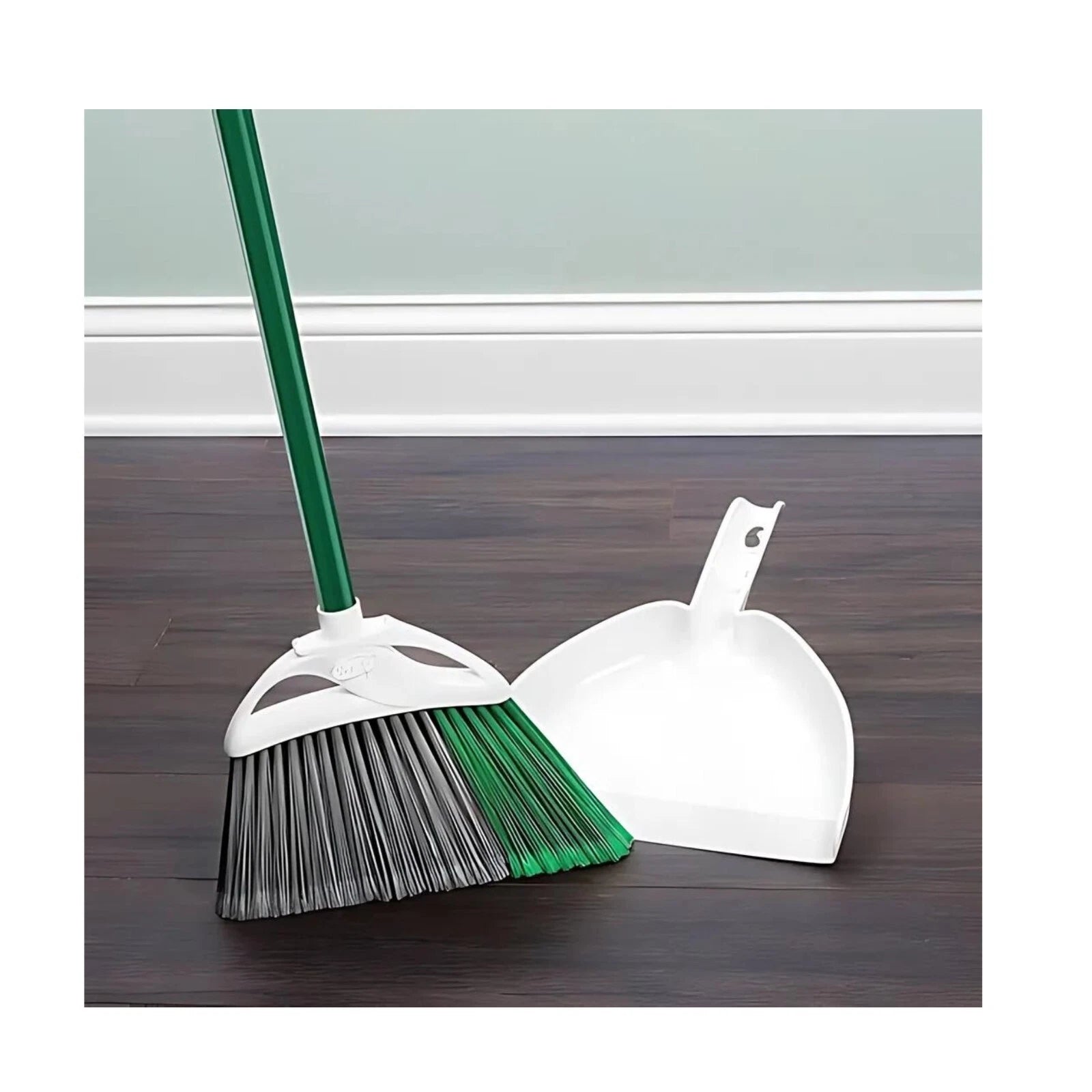 2 Pack Libman XL Heavy Duty Angle Steel Handle Broom With Dustpan Cleaning Set