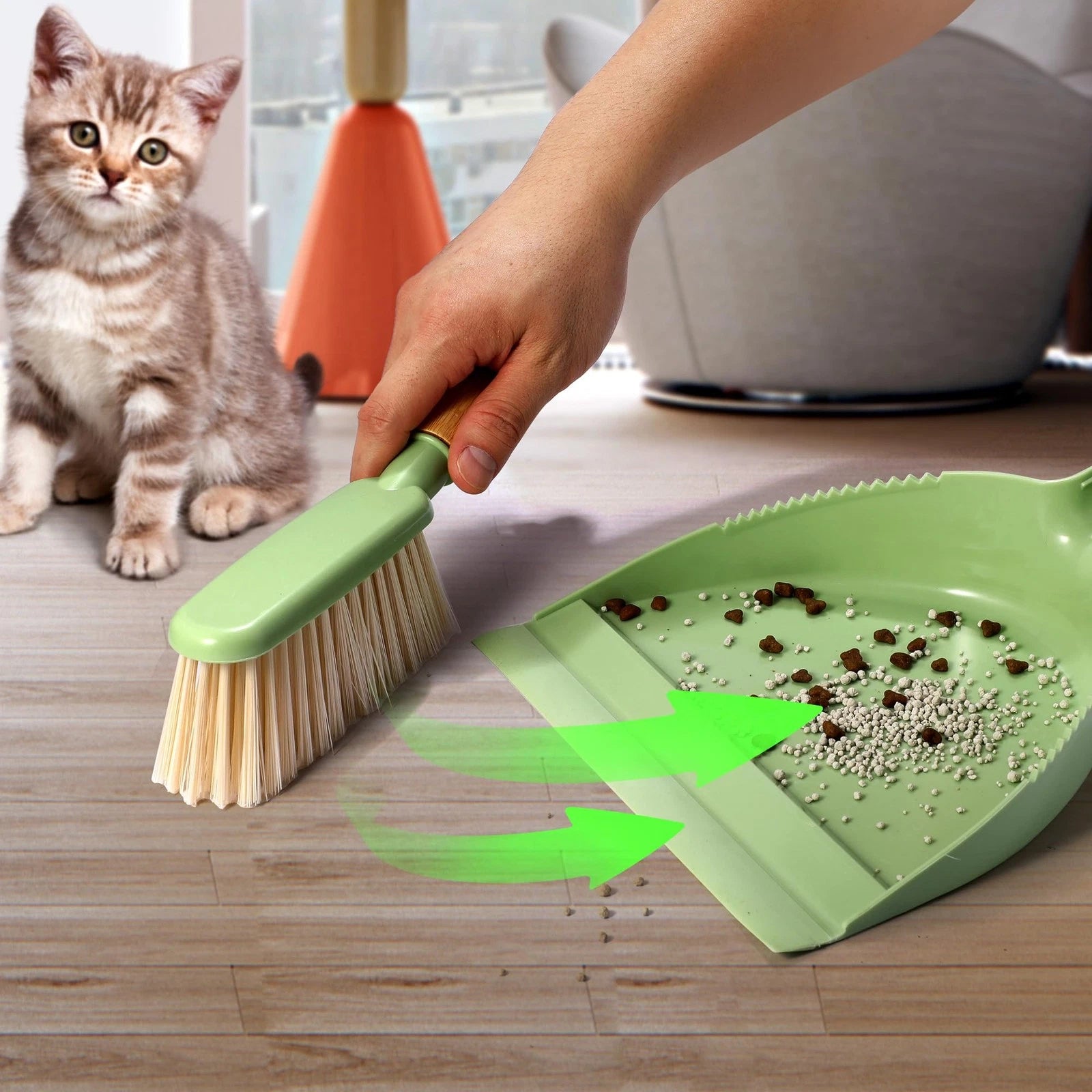 Dust Pan and Brush - Hand Broom Dustpan Set with Como and for Pet Car Dorm