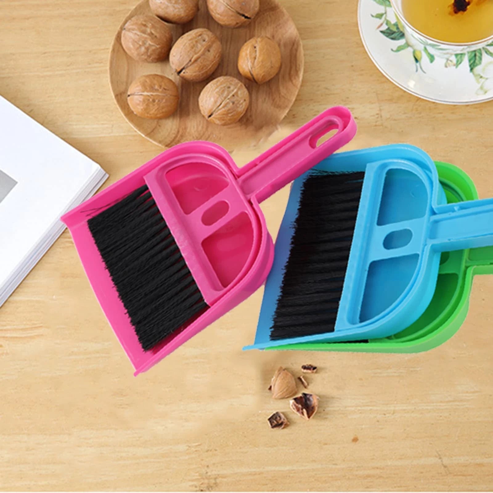 6 Pack Mini Dust Pan and Brush Set, Mini Hand Broom Dustpan Set for Table, De...