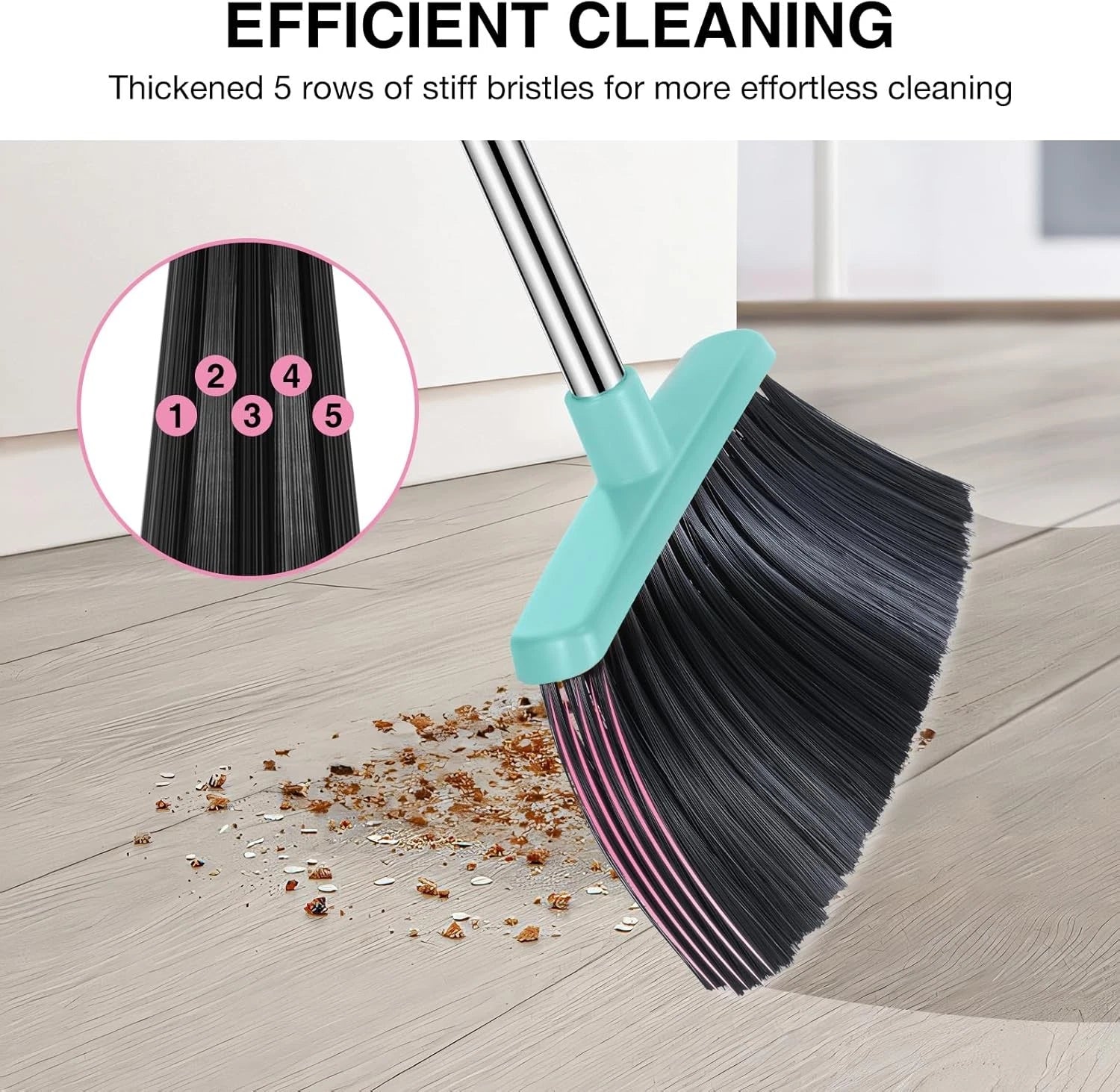 Broom dustpan set, adjustable handle broom dustpan combination