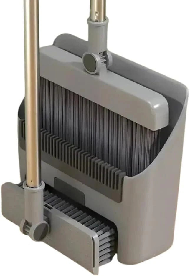 Broom with Dustpan Combo Set, 3 in 1 for Sweeping Indoor and Push Broom Outdoor