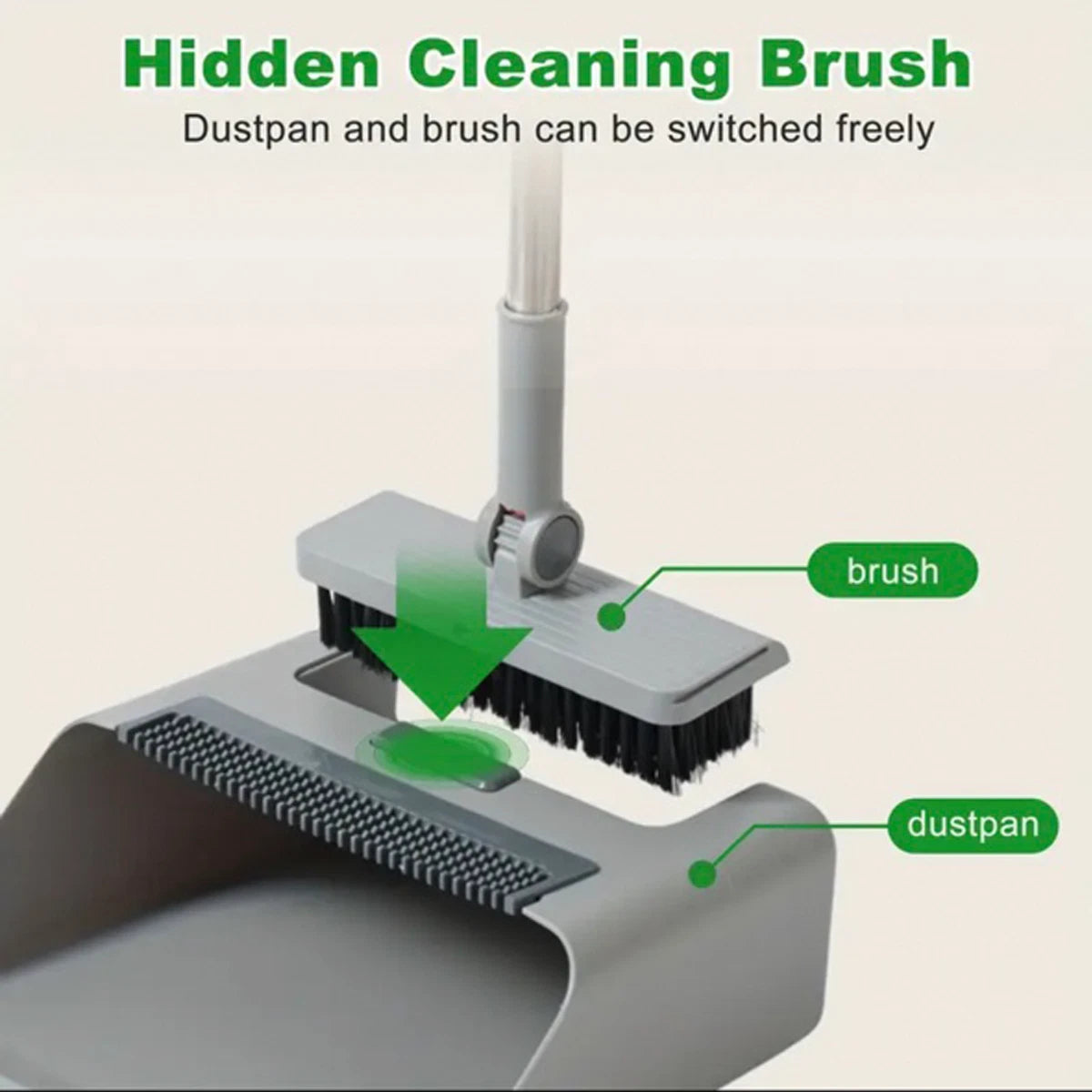 3 in 1 Home Cleaning Floor Foldable Broom and Dustpan Set Push Broom Long Handle