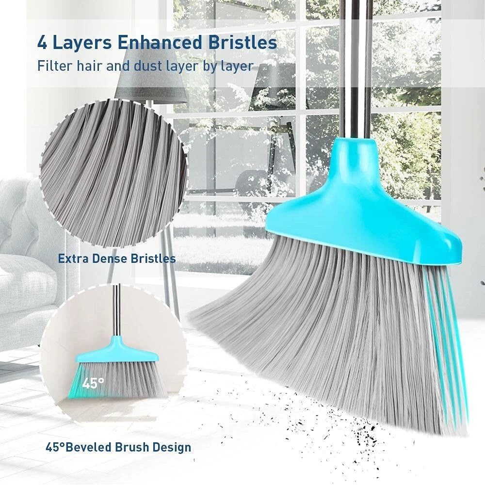 Broom and Dustpan Set 48"Long Handle and Collapsible Combo for Home Office
