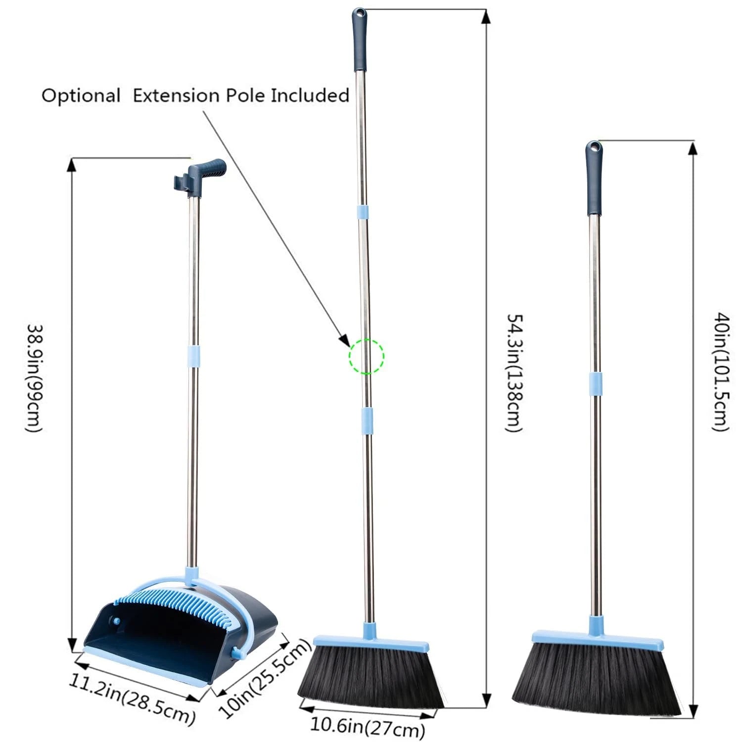 Broom And Dustpan Set For Home 2024 Indoor Broom With Dustpan Combo Set Upright