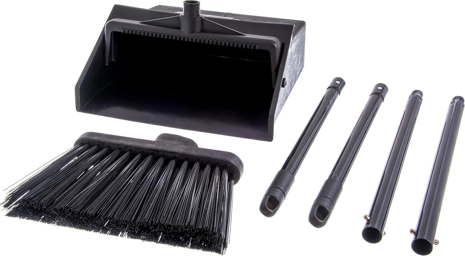 Compact Broom and Dustpan Set with Locking Feature - Ideal for Janitorial Use