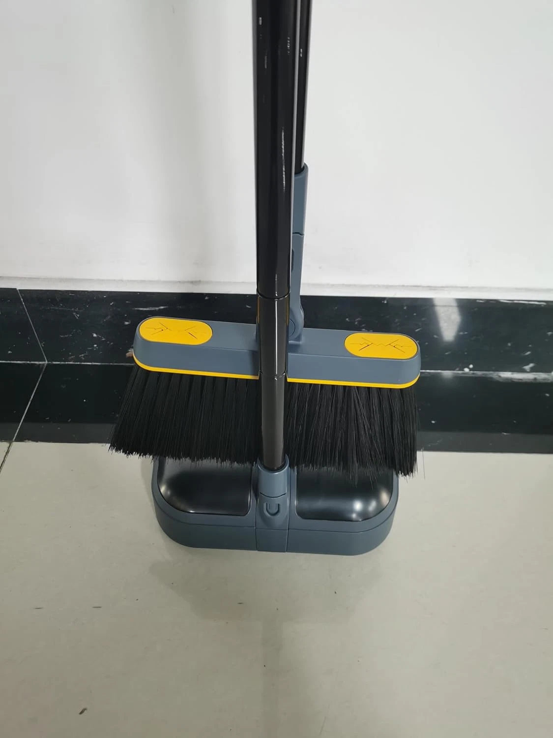 Broom and Dustpan Set for Home, 54 Inches Long Handle Lightweight 180 Degree Rot