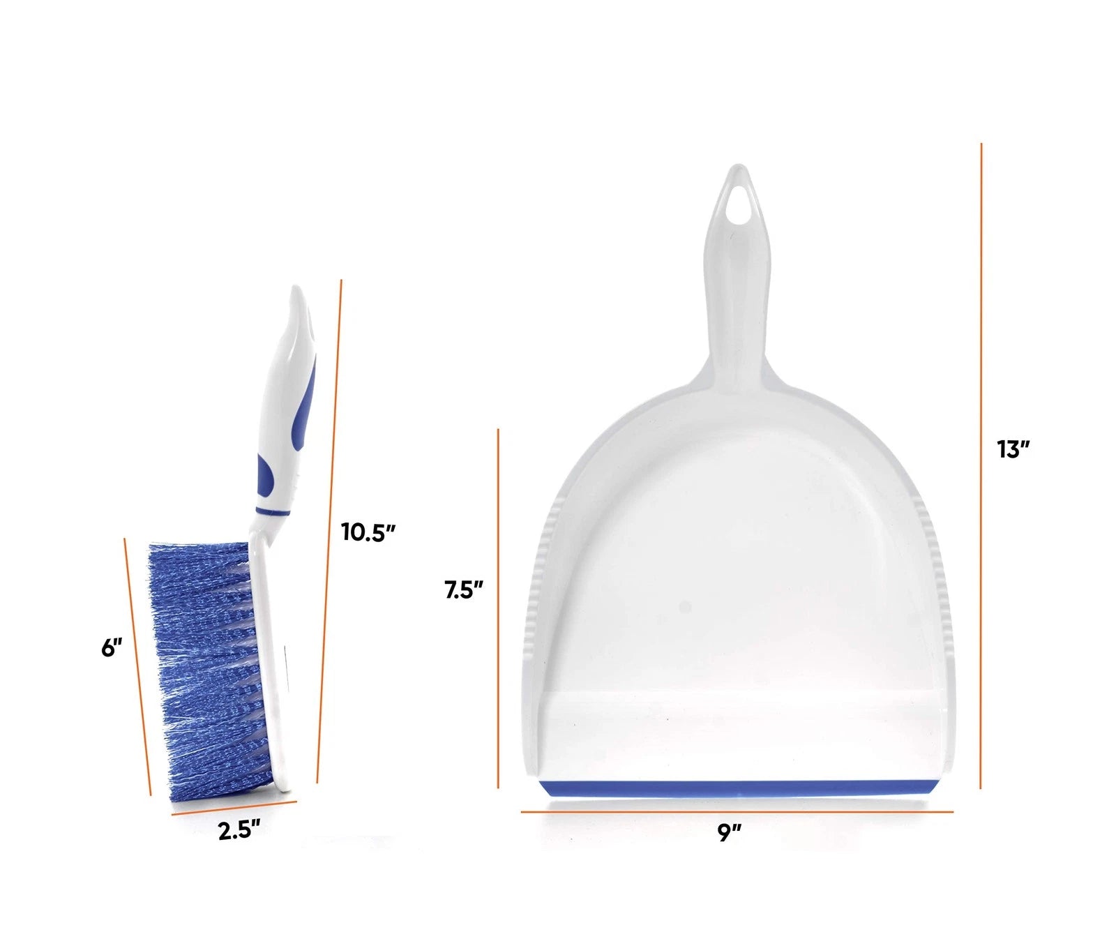 Blue Dustpan and Broom Set Durable Cleaning Tools for Easy Storage and Use