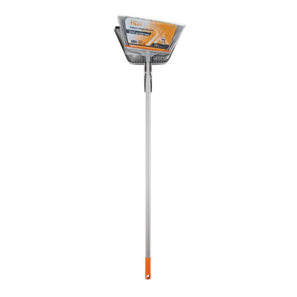 HDX 15 in. Angle Broom and Step-On heavy-duty Dustpan Set , rubber lip HDX 15 ,