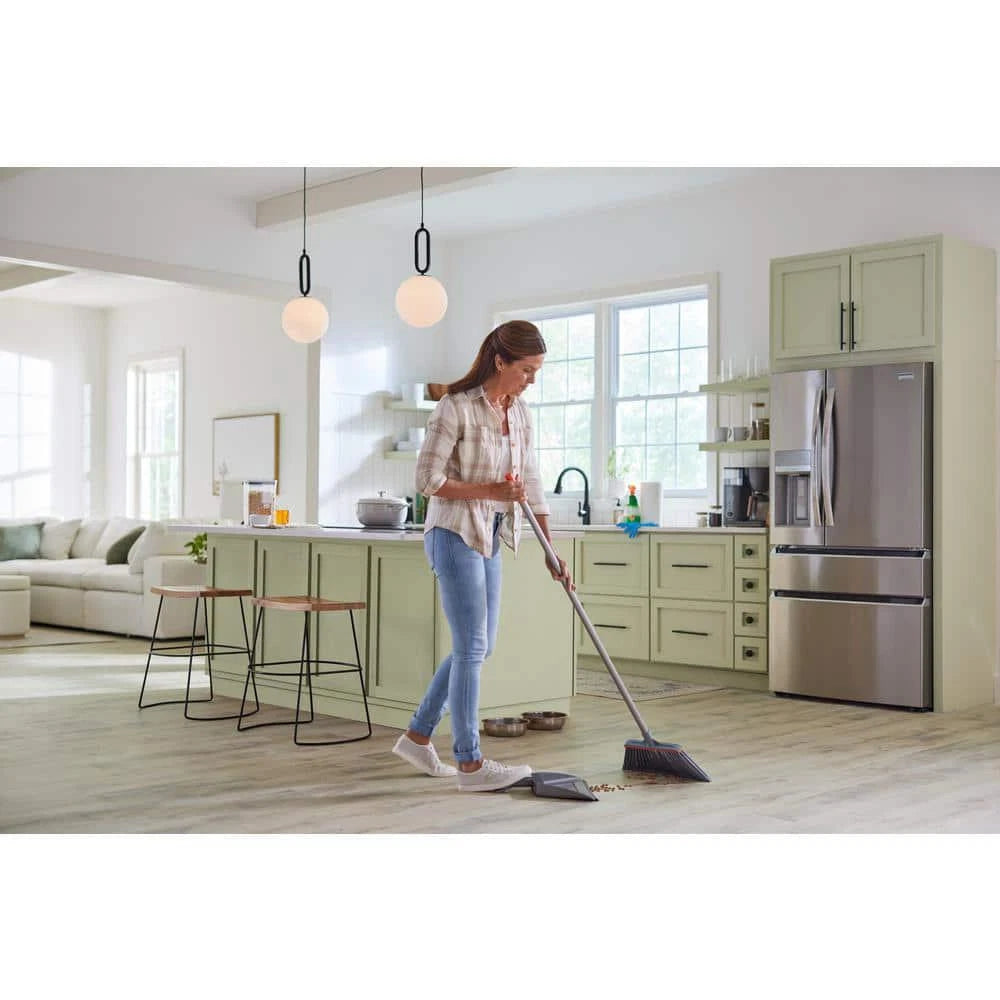 HDX 15 in. Angle Broom and Step-On heavy-duty Dustpan Set , rubber lip HDX 15 ,