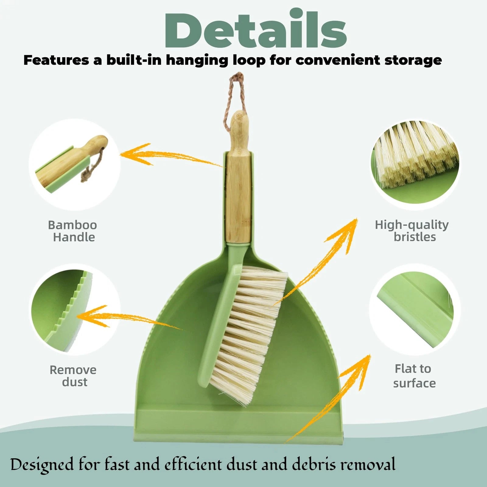 Dust Pan and Brush - Hand Broom Dustpan Set with Como and for Pet Car Dorm