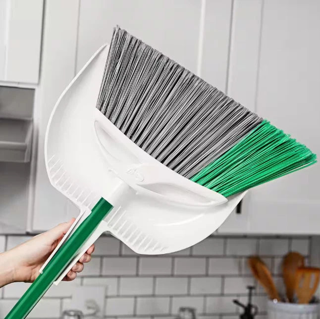 Heavy-Duty Libman 15 in. Angle Broom with Extra-Wide Sweep and Dustpan Set