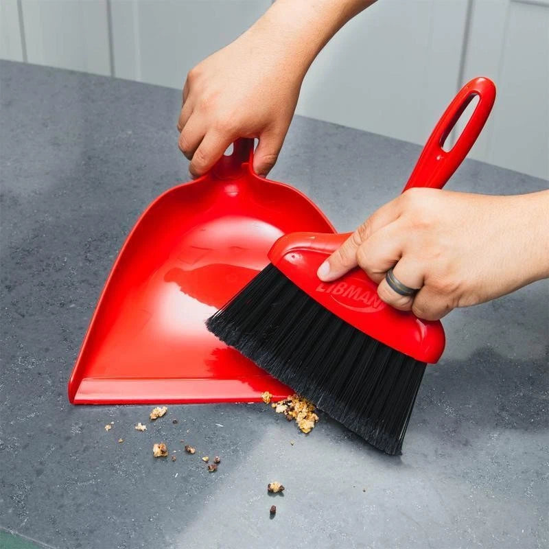 Heavy Duty Broom & Dustpan Set Quick Clean Ups Multi Surface Use Kitchen Garages