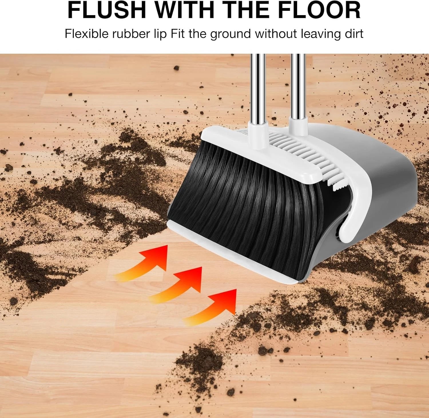 Broom dustpan set, adjustable handle broom dustpan combination