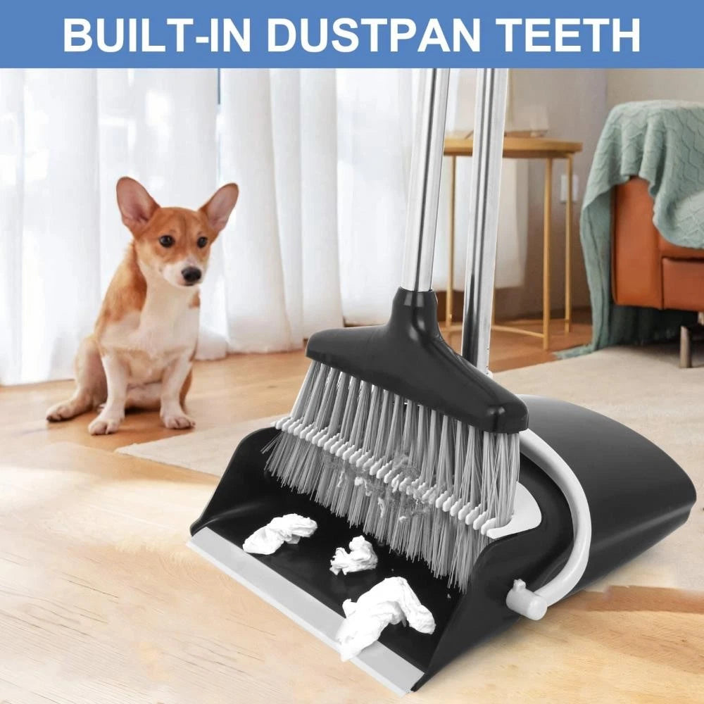 Broom and Dustpan Set Lightweight Upright Lobby Broom and Dust Pan Combo *