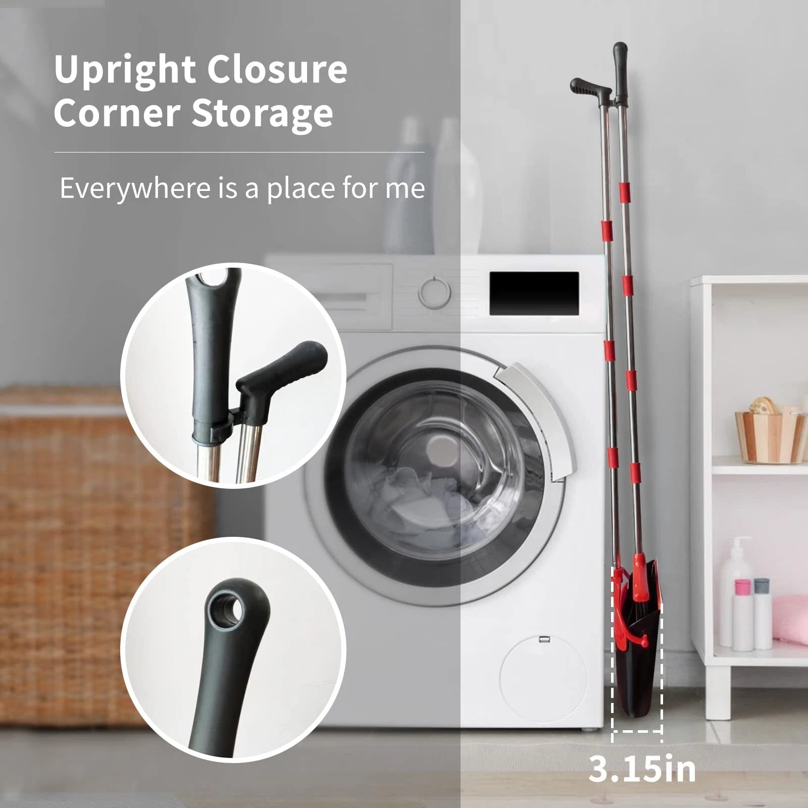 Broom and Dustpan Set 54" Long Handle Home Cleans Collapsible Broom with Dust...