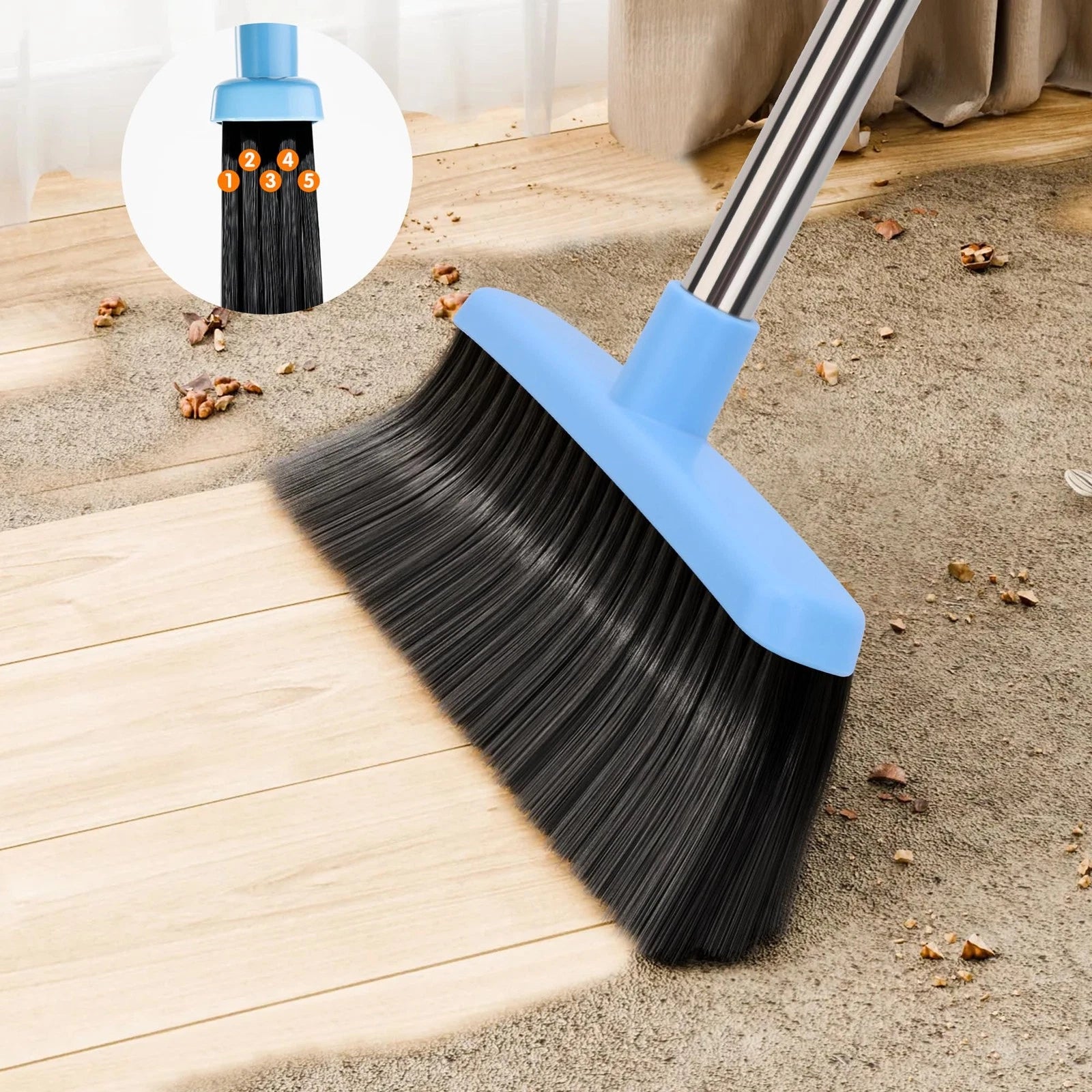 Broom And Dustpan Set For Home 2024 Indoor Broom With Dustpan Combo Set Upright