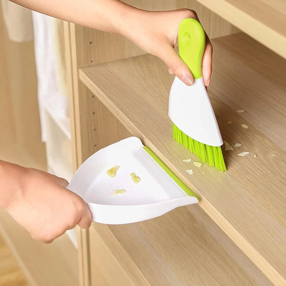 Broom and Dustpan Set - Compact Cleaning Kit for Home