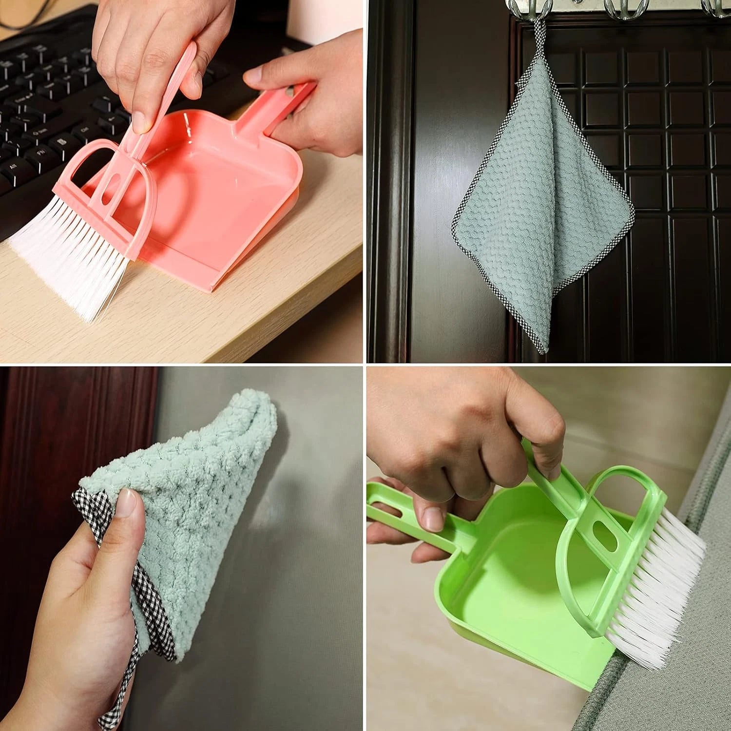 3 Pack Mini Hand Broom and Dustpan Set Small Dust Pans with Brush Set Cleaning