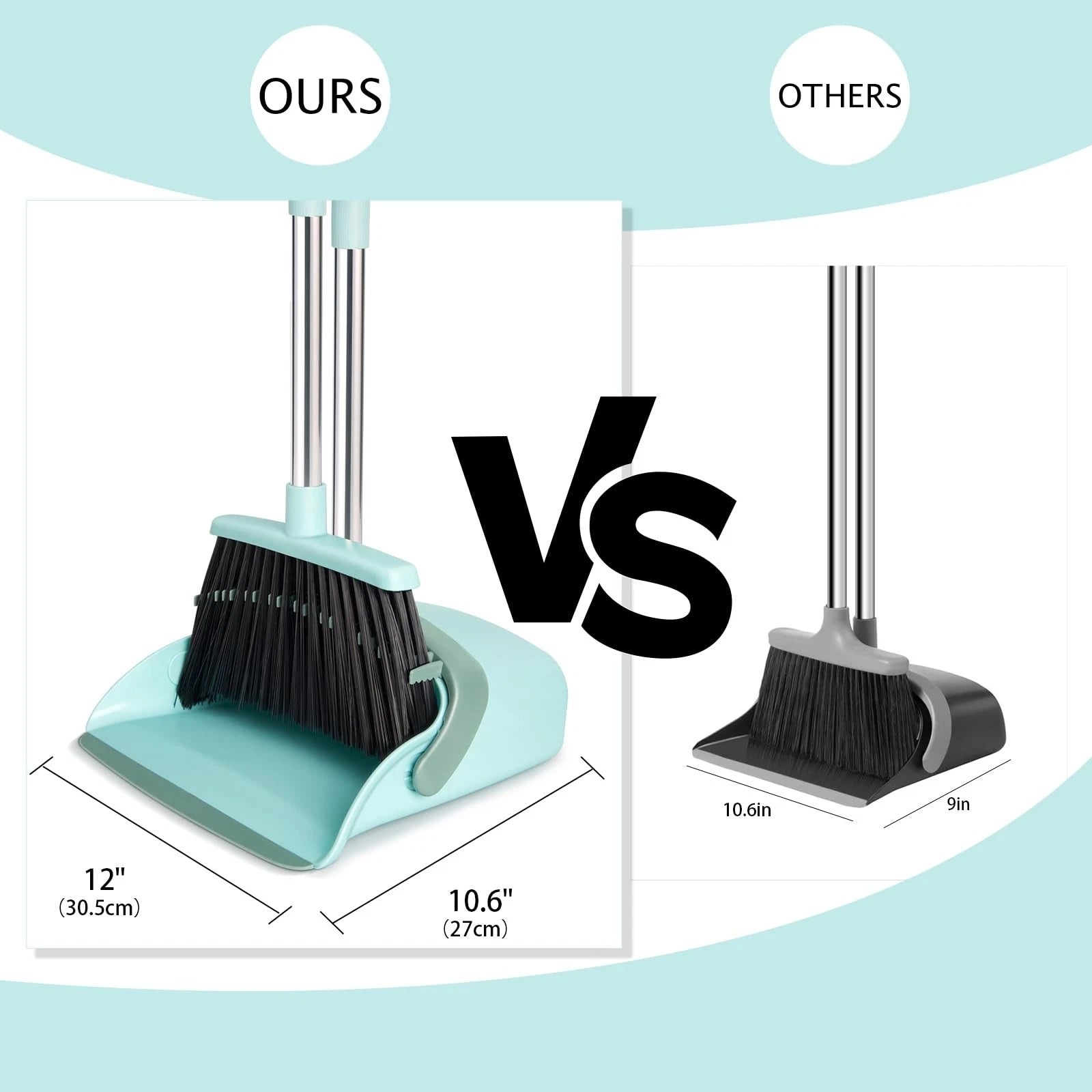 Broom and Dustpan Set Dustpans with Broom Combo for Home Heavy Dust Broom and...