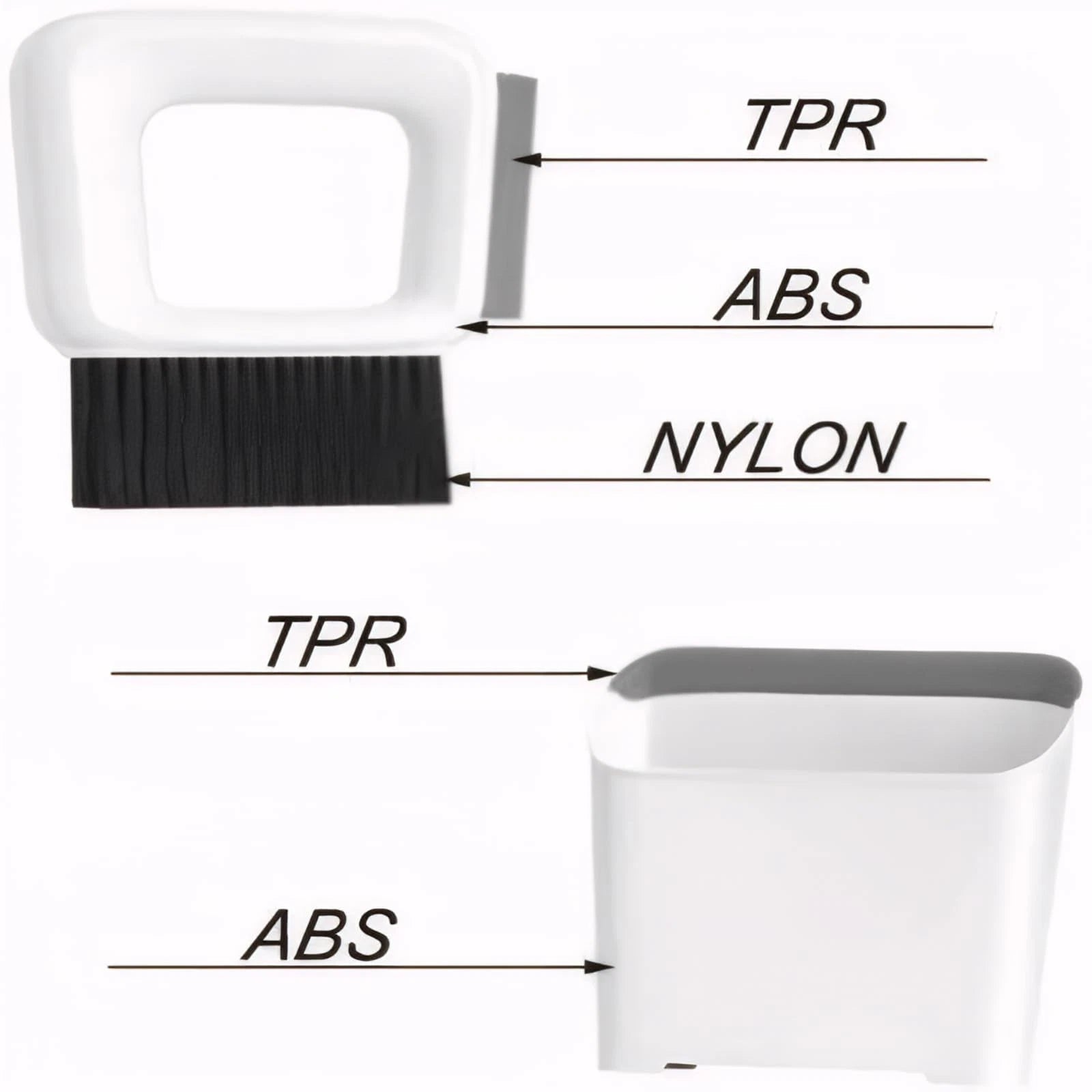 Compact Dustpan and Broom Set with Scrubber TPR Handle ABS Nylon Design Space...