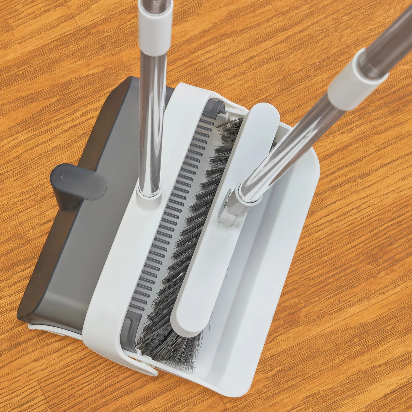 Foldable Standing Broom and Dustpan Compact Set