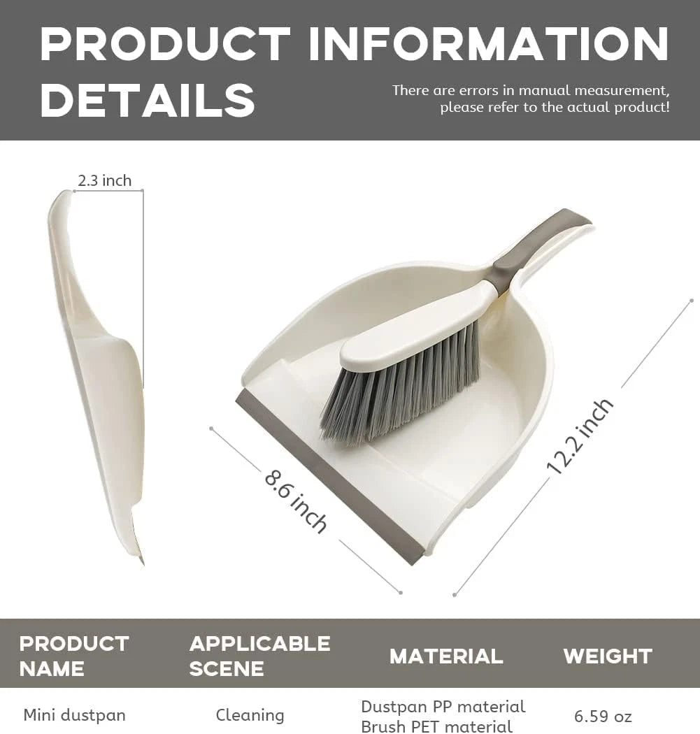 Dust Pan Dustpan and Brush Set Small and Hand Broom and for Home Handheld Angled