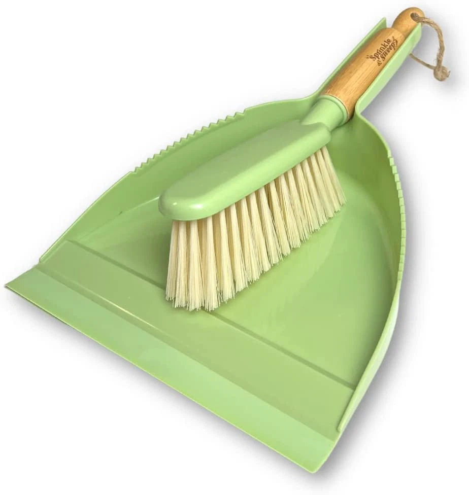 Dust Pan and Brush Set with Handle - Portable Hand Broom and Dustpan Set Combo