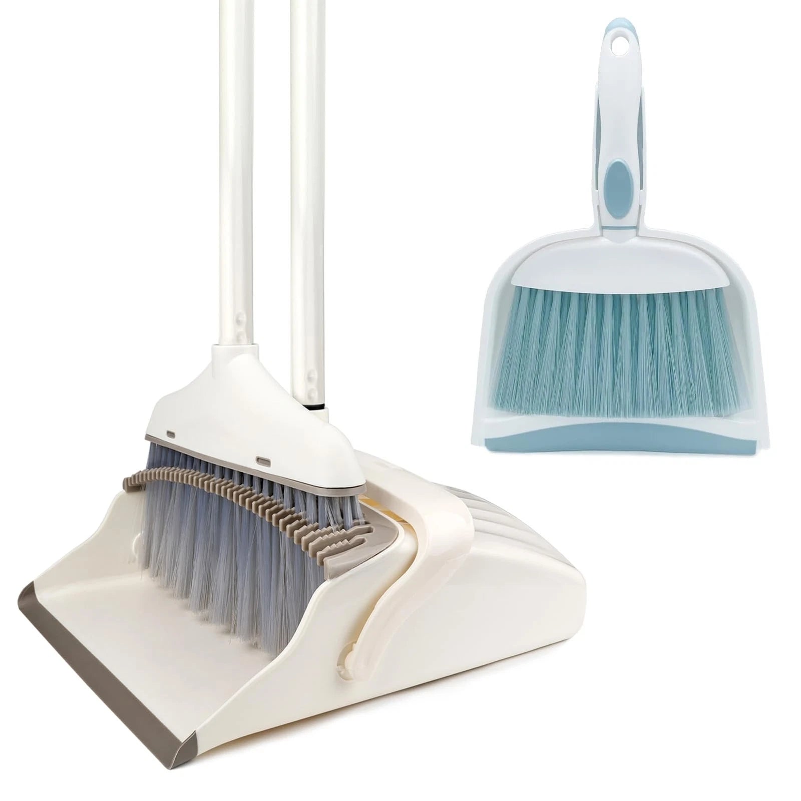61 inch Broom Dustpan Combo Set Long Handle Stand-Up Home Kitchen Office
