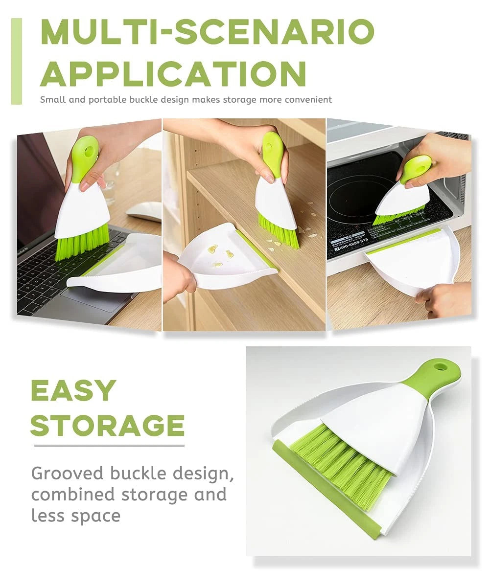 Broom and Dustpan Set - Compact Cleaning Kit for Home