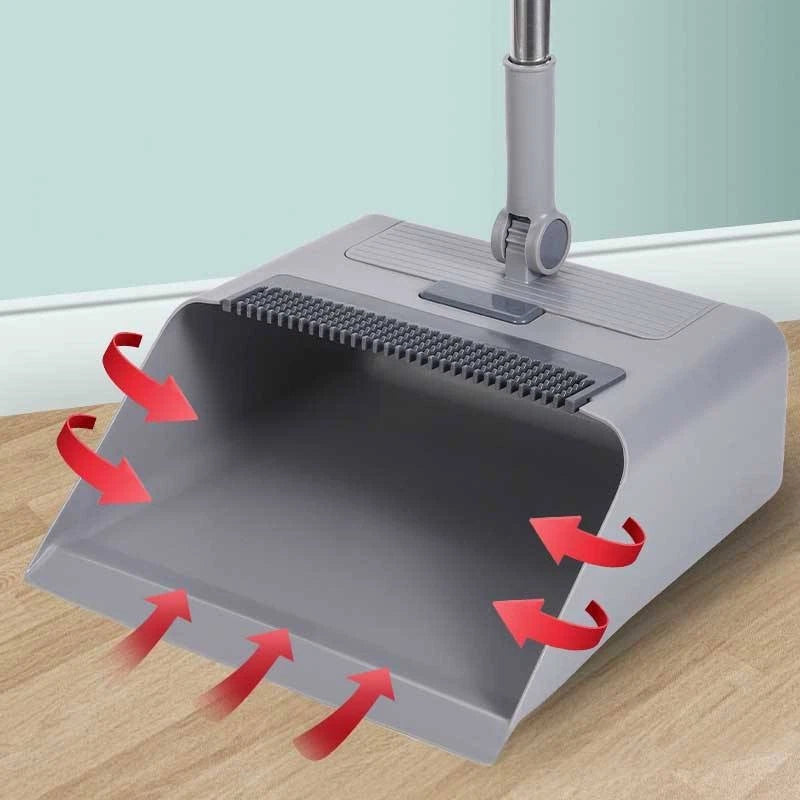 3 in 1 Home Cleaning Floor Foldable Broom and Dustpan Set Push Broom Long Handle