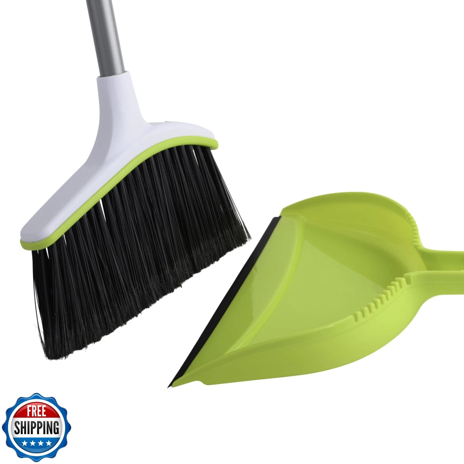 Casabella Basics 2-Piece Angled Broom and Dustpan Set, 44" Angled Broom with