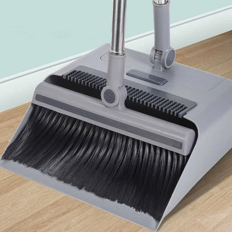 3 in 1 Home Cleaning Floor Foldable Broom and Dustpan Set Push Broom Long Handle