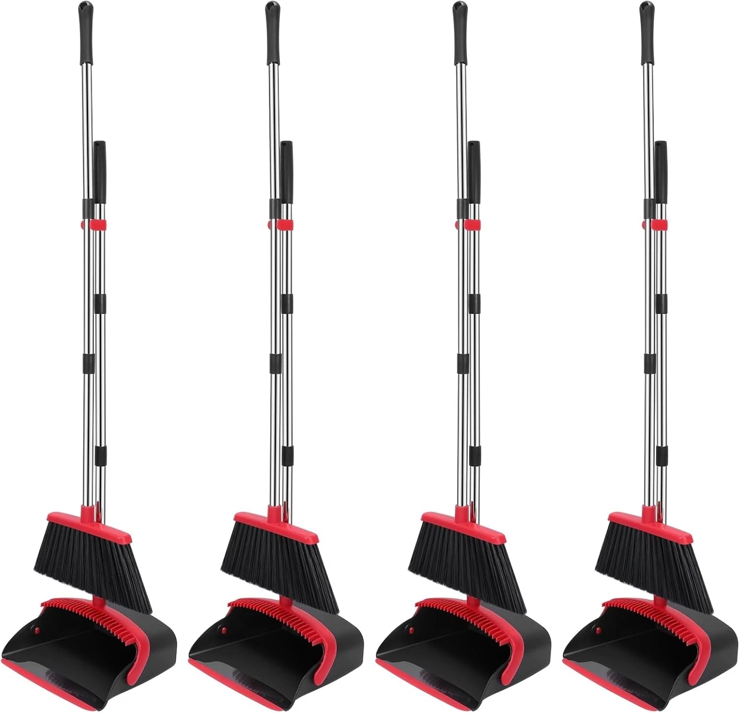 Broom dustpan set, adjustable handle broom dustpan combination