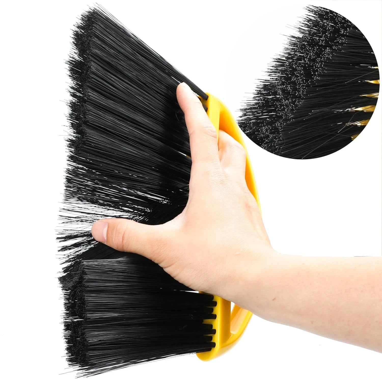 Broom and Dustpan Set for HomeSoft Bristles Indoor Kitchen Broom with Stainle...