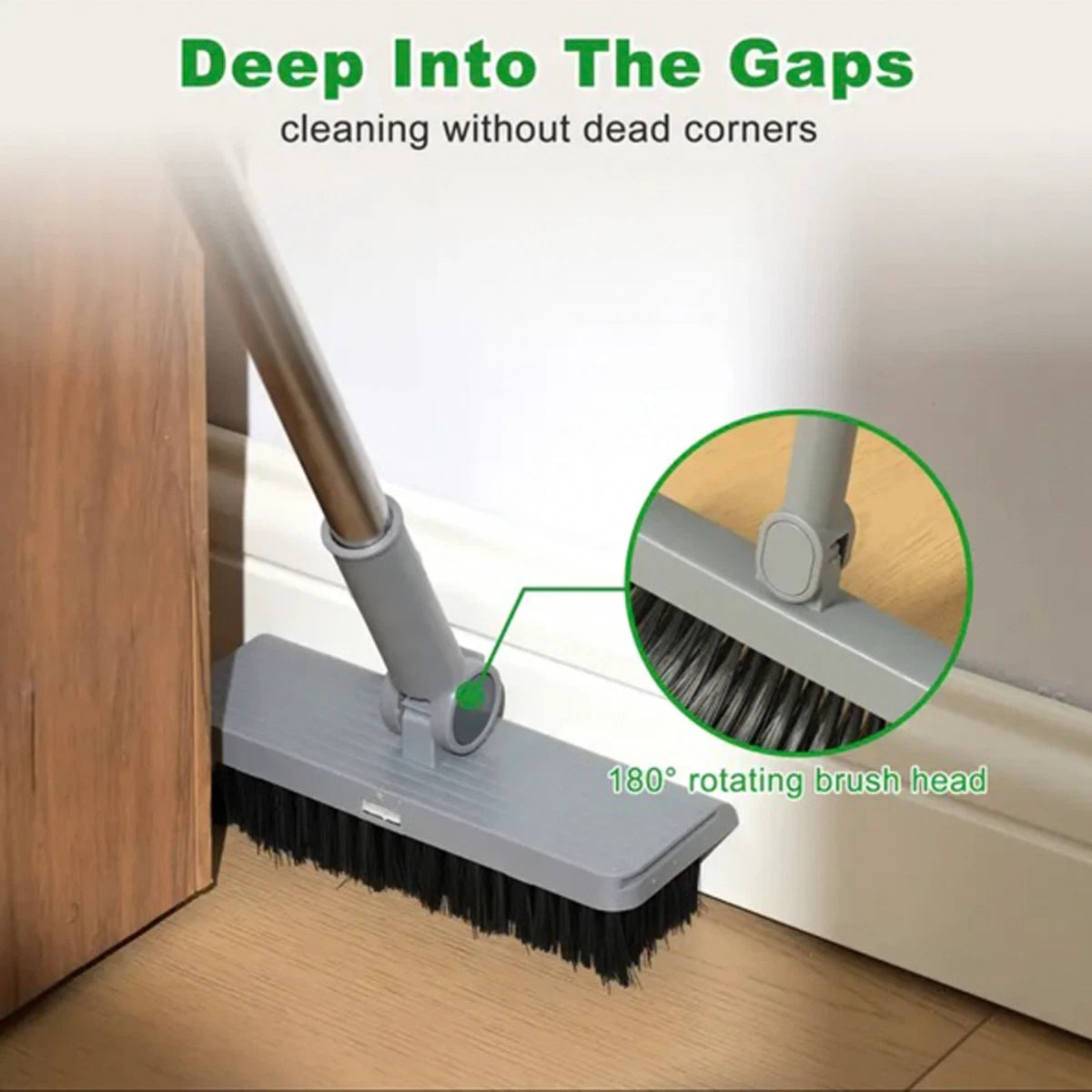 3 in 1 Home Cleaning Floor Foldable Broom and Dustpan Set Push Broom Long Handle