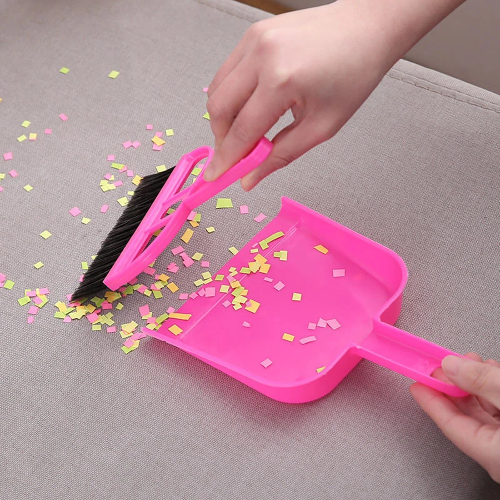 6 Pack Mini Dust Pan and Brush Set, Mini Hand Broom Dustpan Set for Table, De...