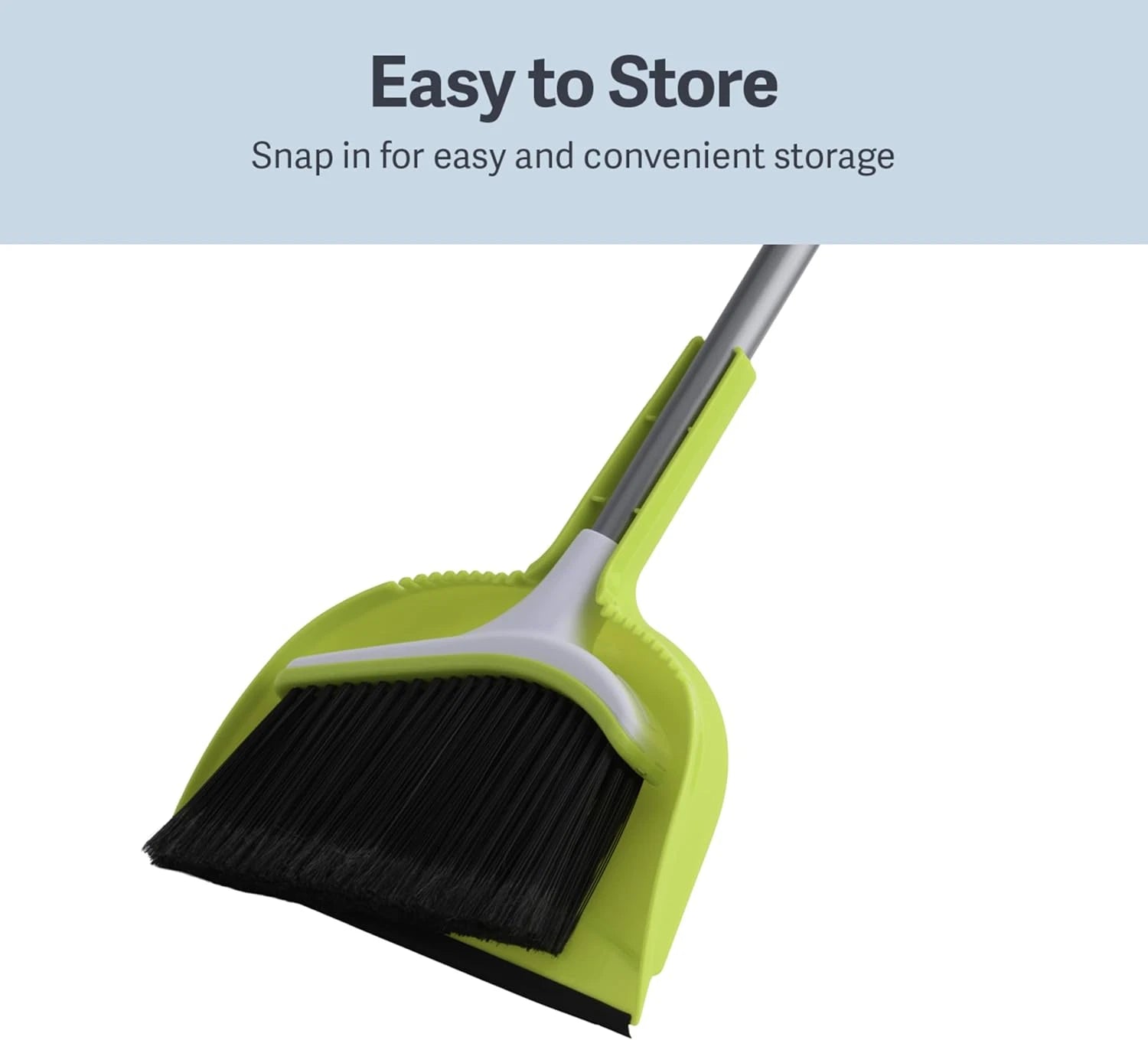 Basics 2-Piece Angled Broom and Dustpan Set, 44" Angled Broom with Long Handle a