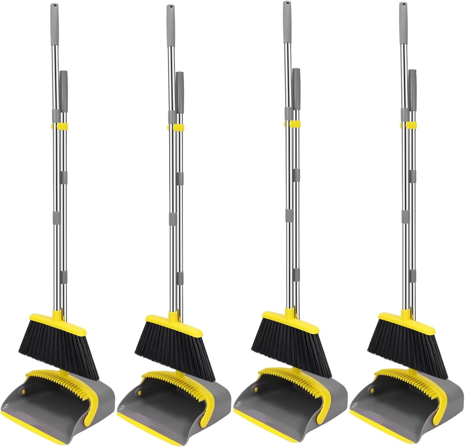 Broom dustpan set, adjustable handle broom dustpan combination
