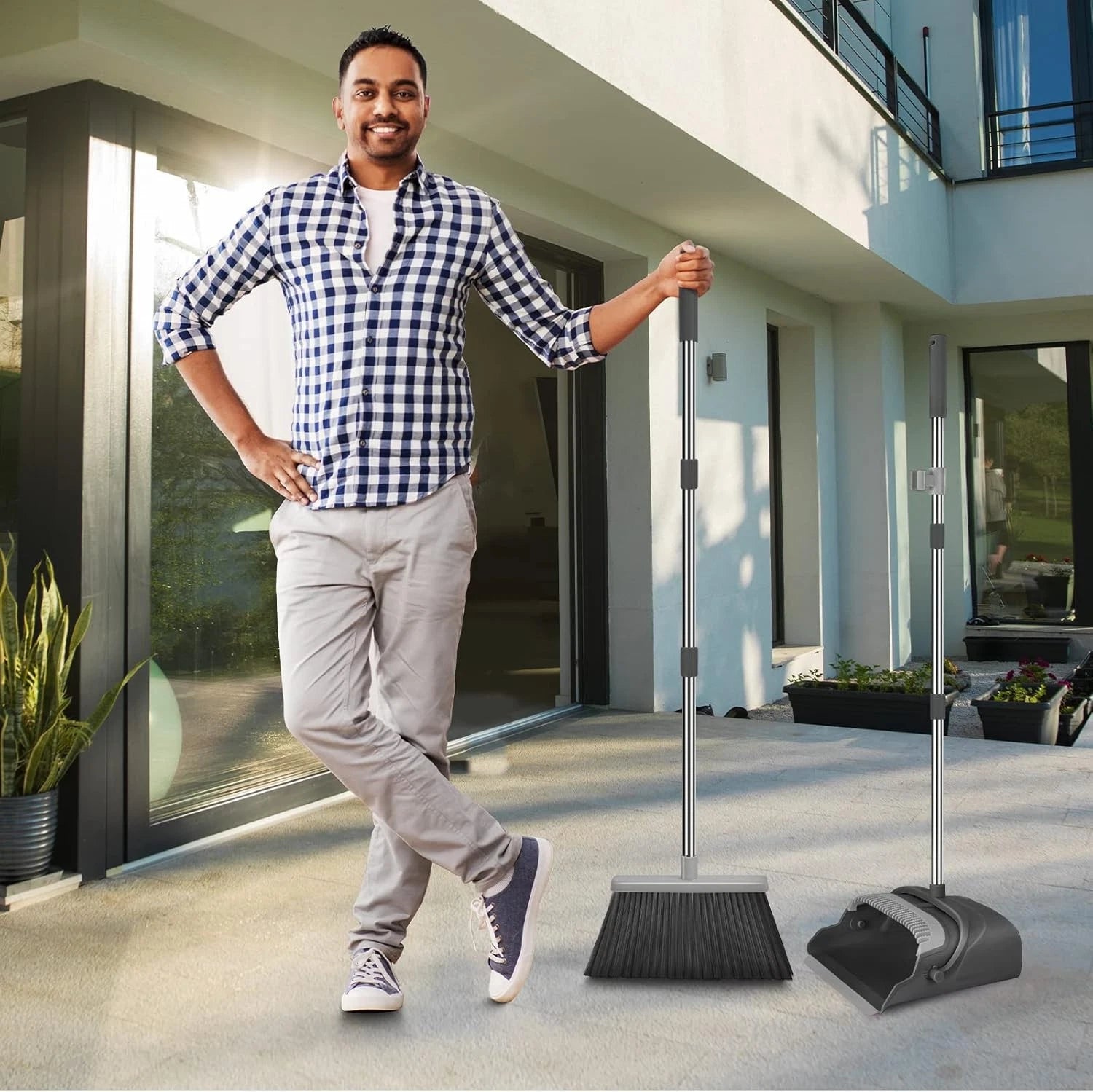 Broom dustpan set, broom dustpan combination set, upright