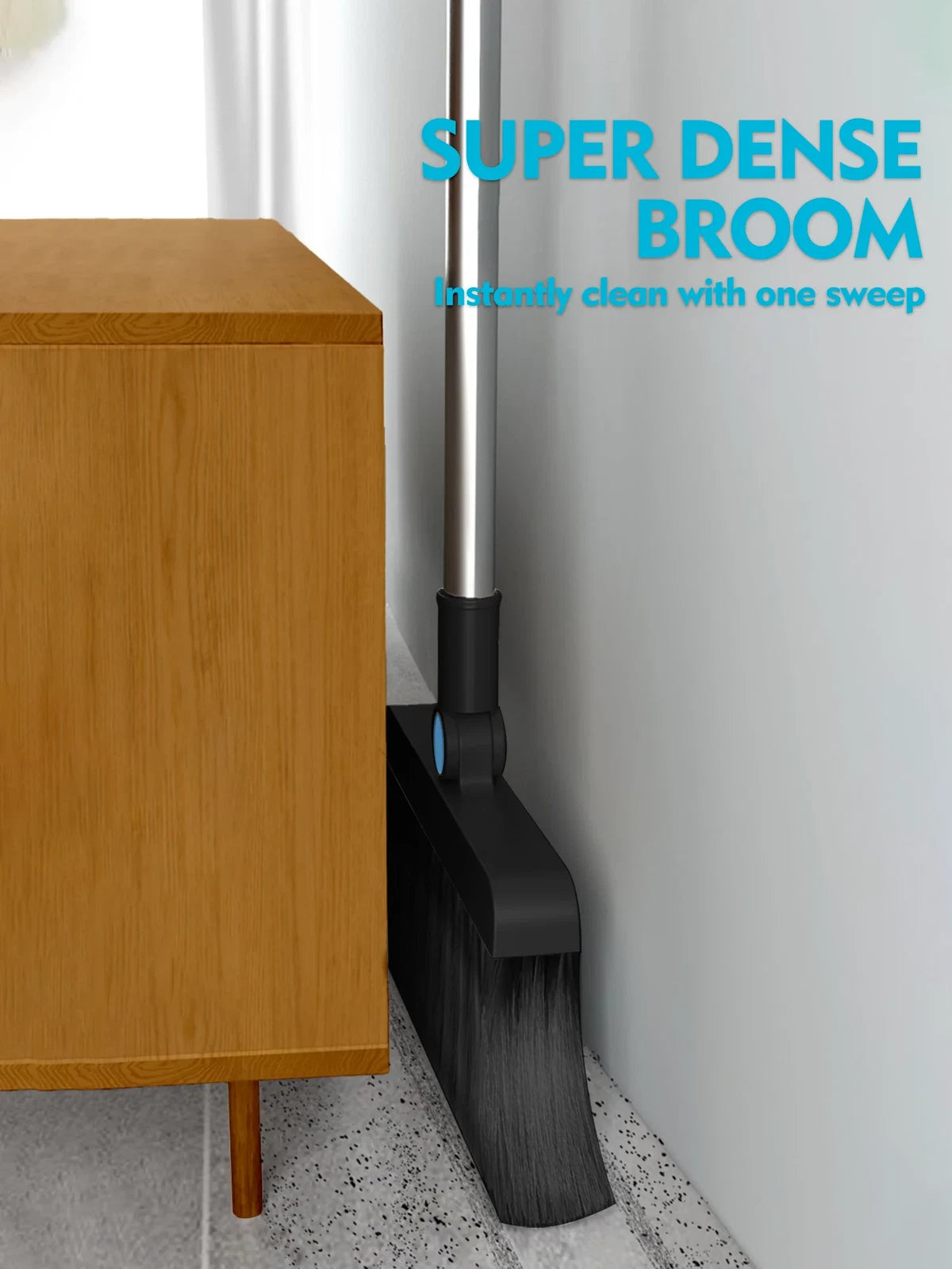 Broom and Dust Pan Combo, Steel Broom and Dustpan Set for Home
