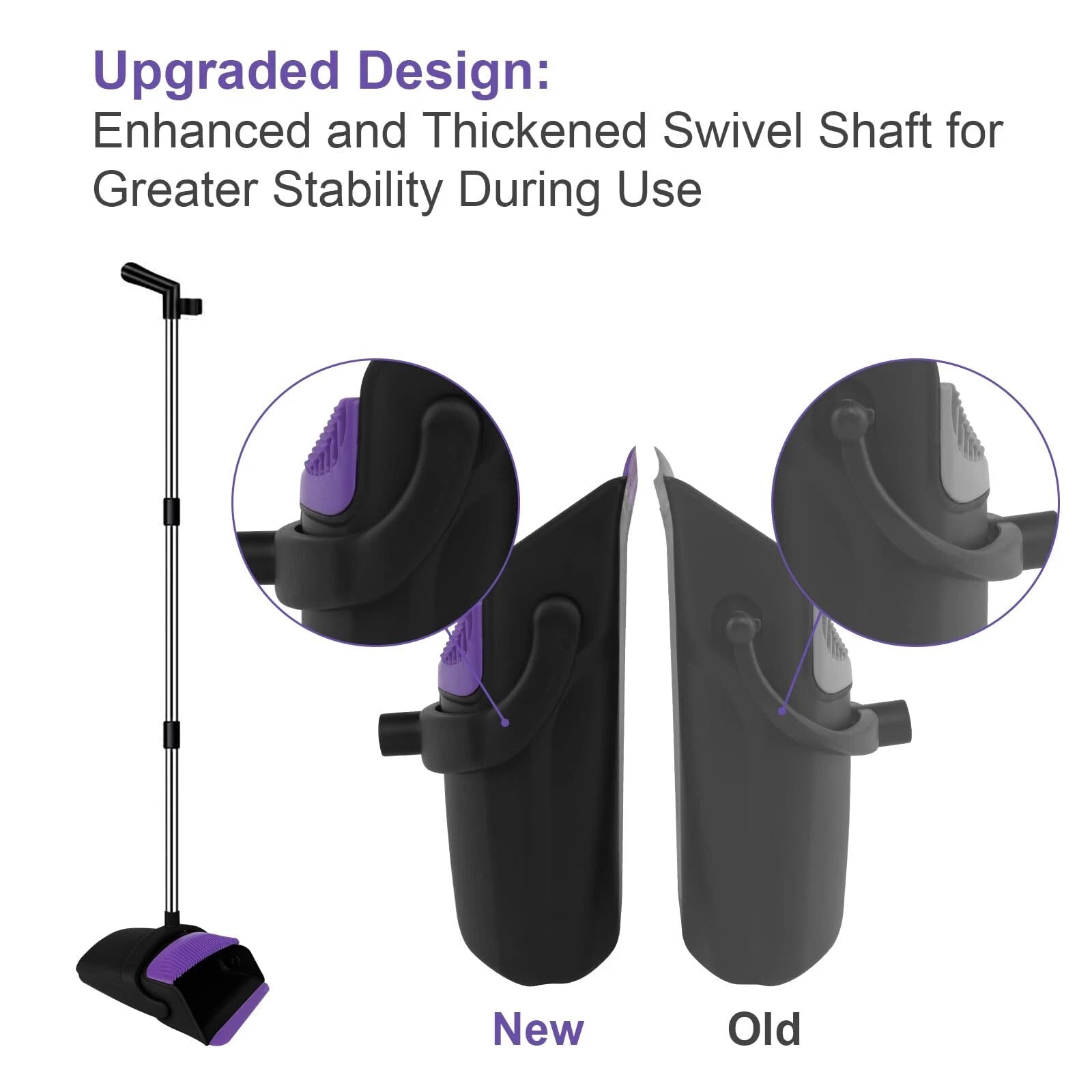 Broom And Dustpan Set Upright Purple Broom With Dustpan Combo Set 51" Long Handl