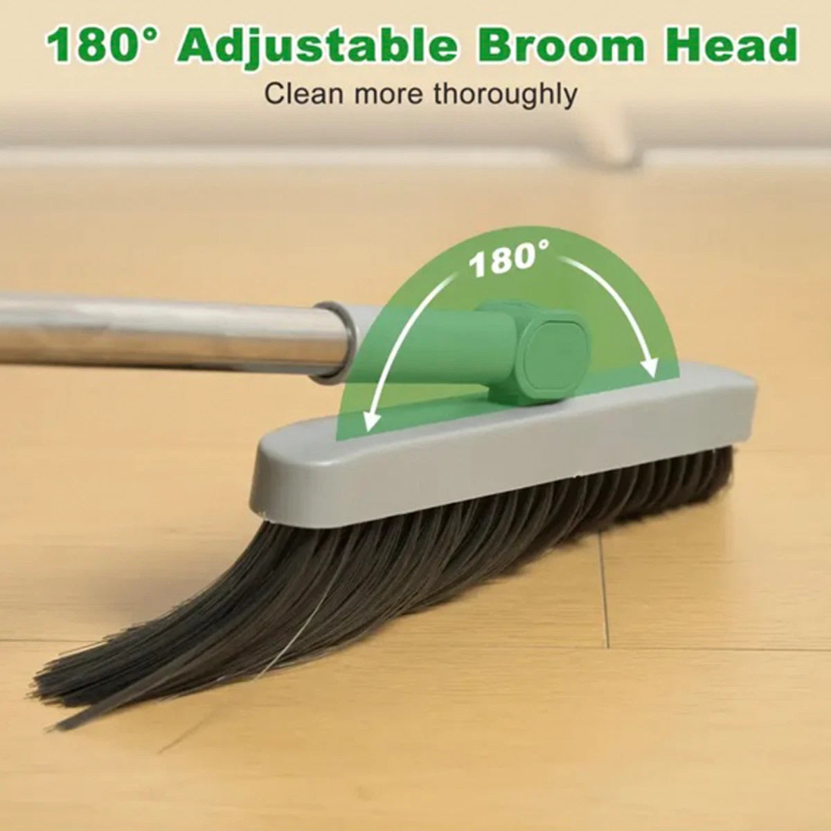 3 in 1 Home Cleaning Floor Foldable Broom and Dustpan Set Push Broom Long Handle