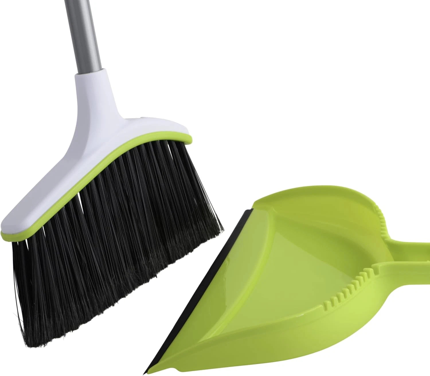 Basics 2-Piece Angled Broom and Dustpan Set, 44" Angled Broom with Long Handle a