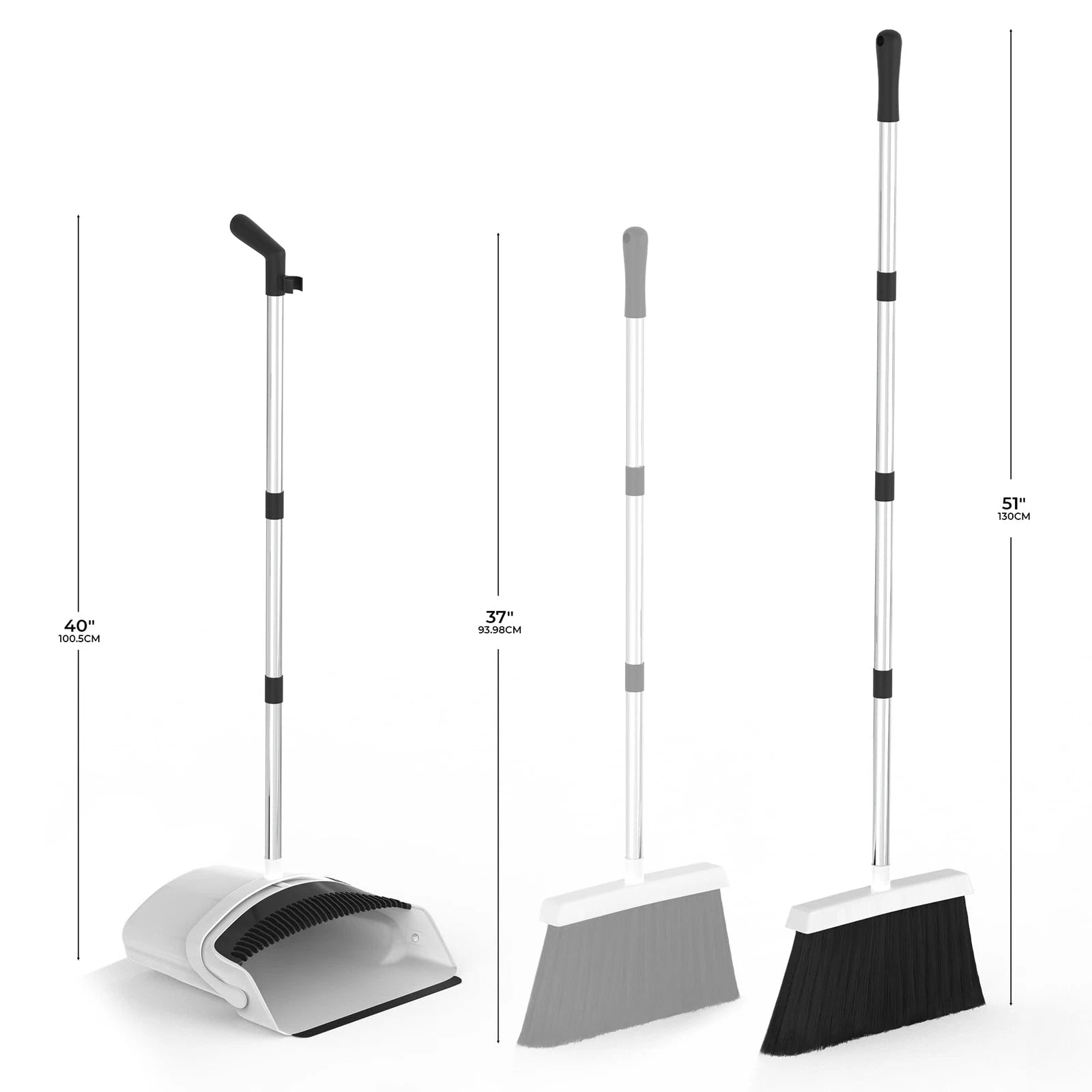 ,Broom and Dustpan Set for Home - Premium Long Handled Broom Dustpan Combo - ...