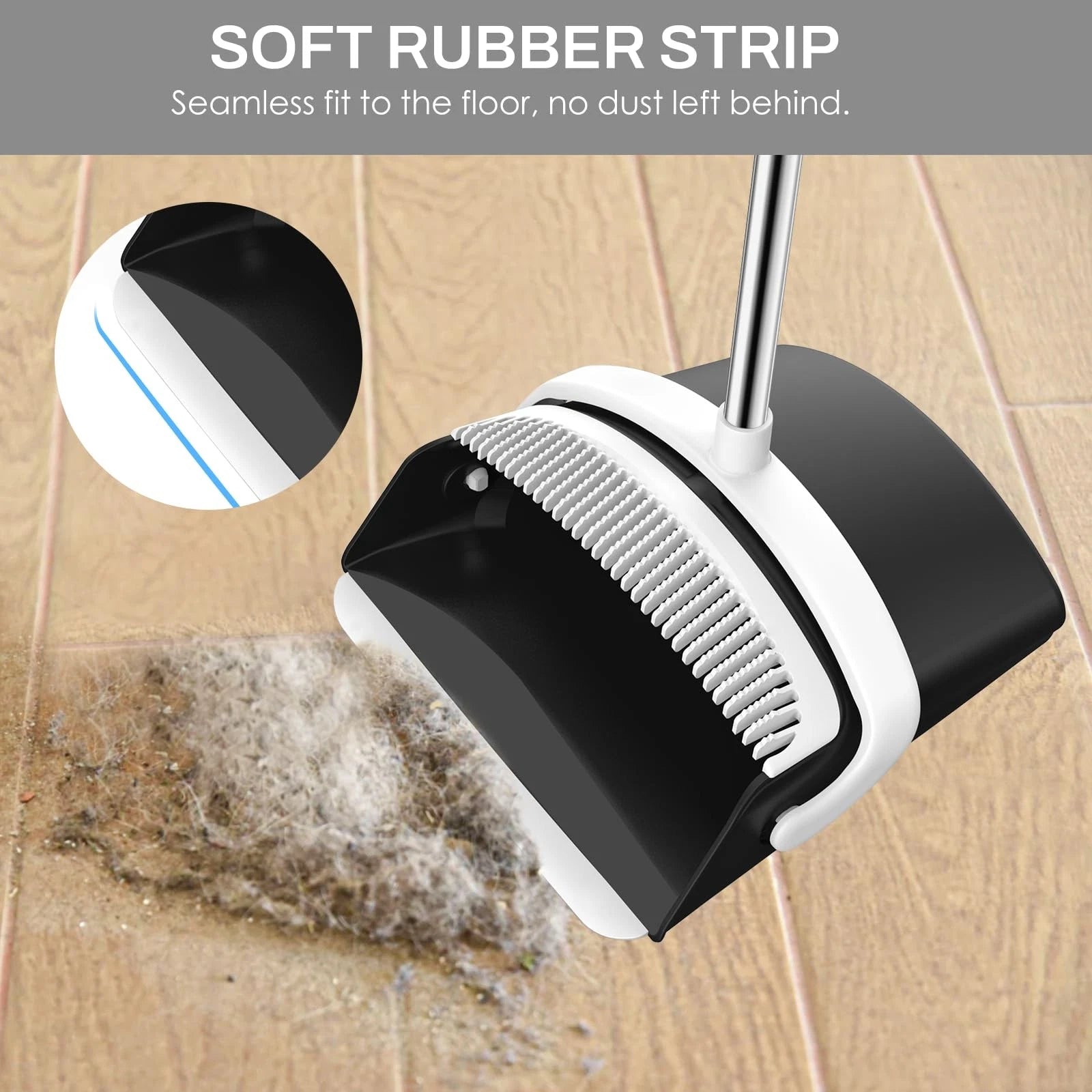 Broom and Dustpan Set for Home, 51-in Long Adjustable Handle Angle Broom and ...