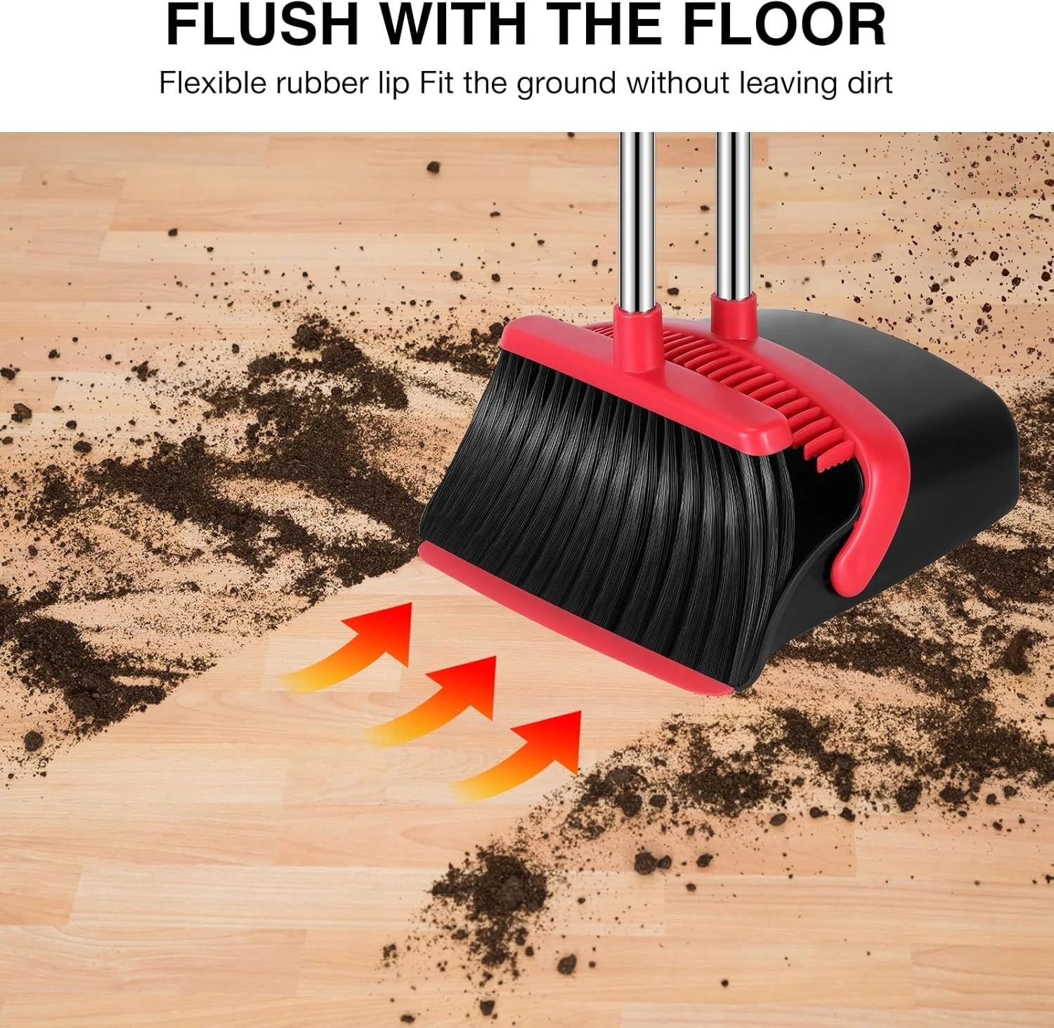 Broom dustpan set, adjustable handle broom dustpan combination