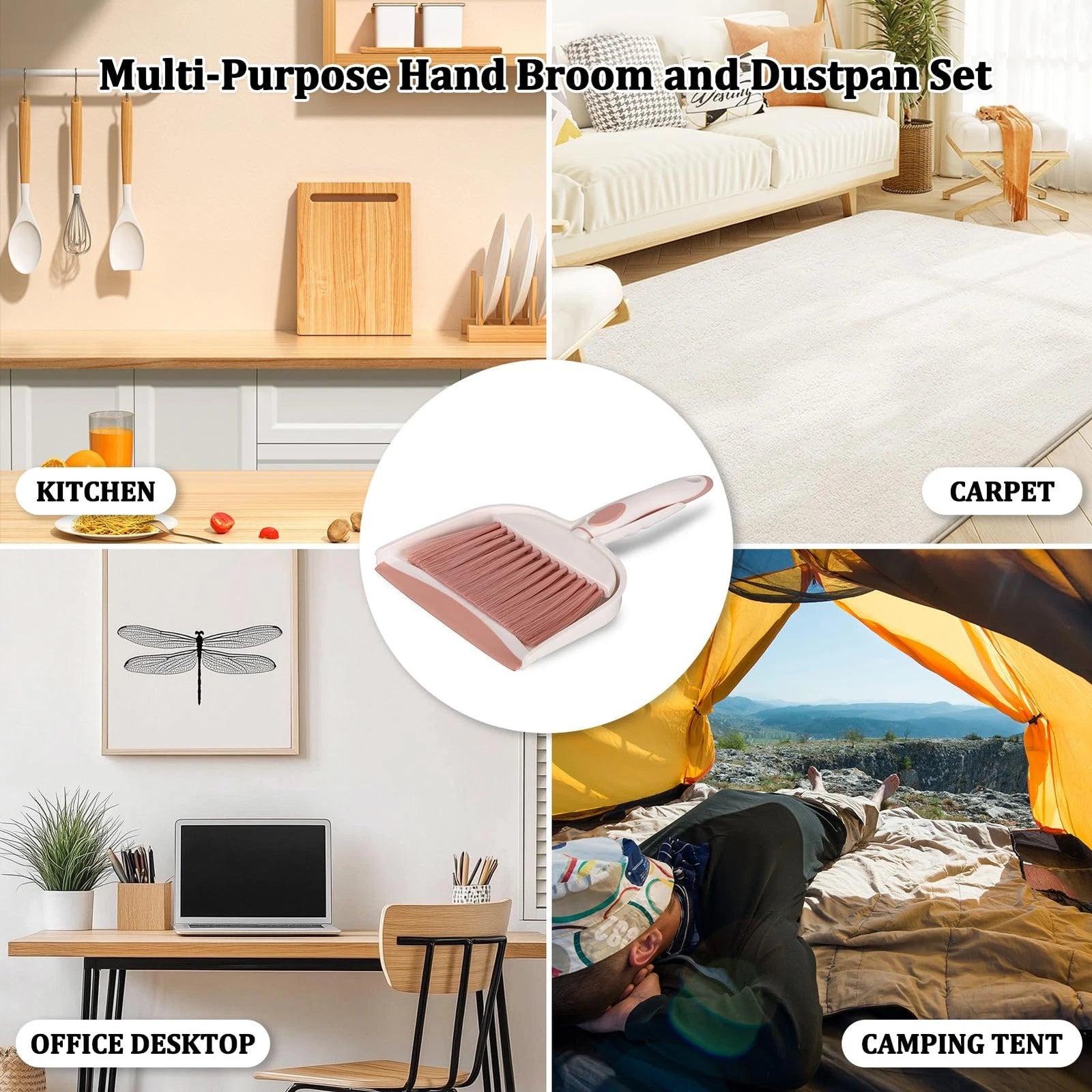 Dustpan and Broom Set/Small Mini Handheld with Cleaning Brush Combo for Home