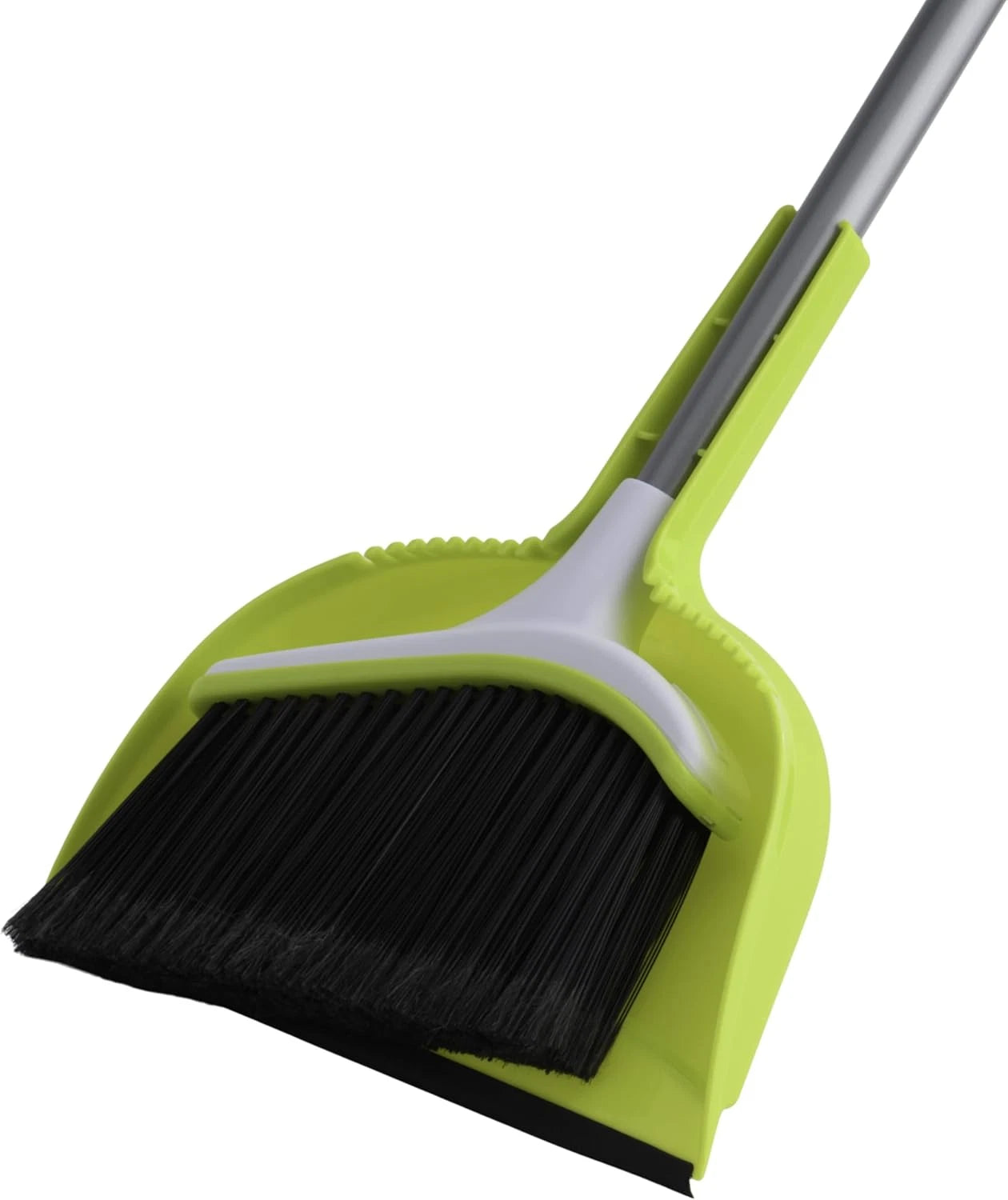 Basics 2-Piece Angled Broom and Dustpan Set, 44" Angled Broom with Long Handle a