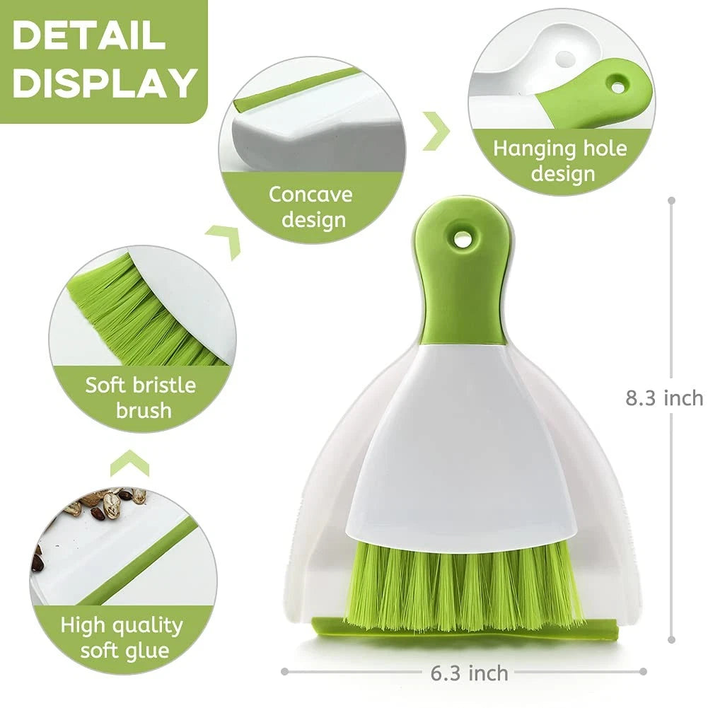 Broom and Dustpan Set - Compact Cleaning Kit for Home